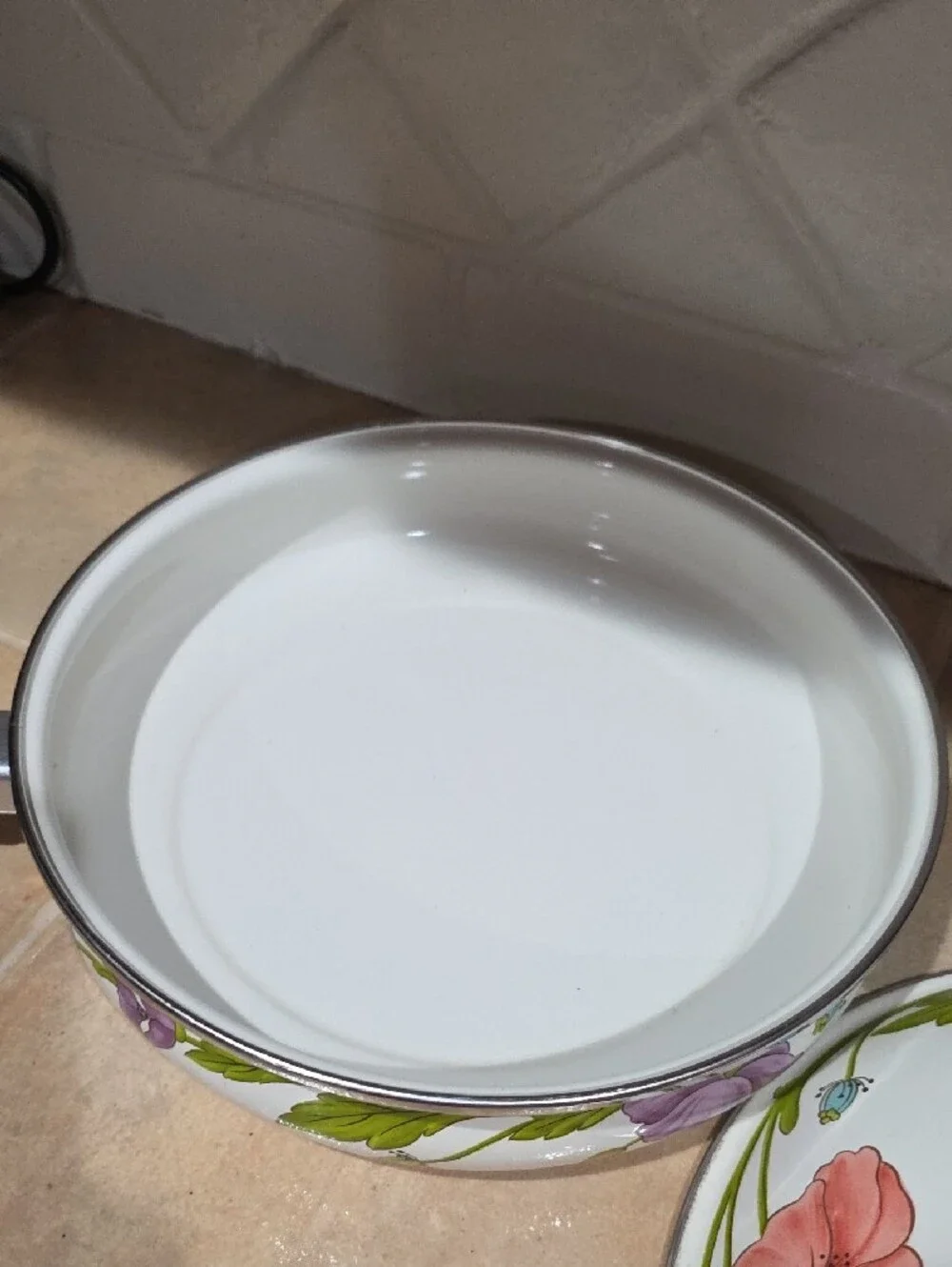 Villeroy And Boch Amapola Enamel Floral Skillet with Lid